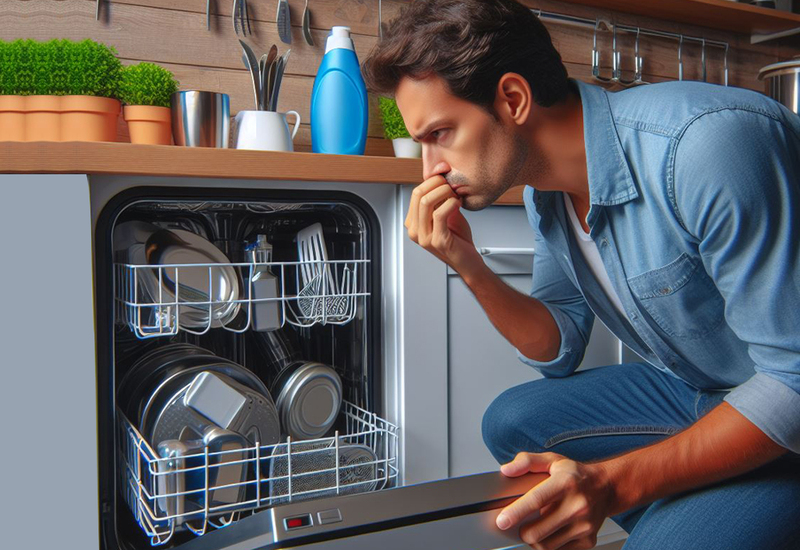 10 اشتباه رایج در استفاده از ماشین ظرفشویی و راهحل آنها 6 رفع بوی بد ماشین ظرفشویی