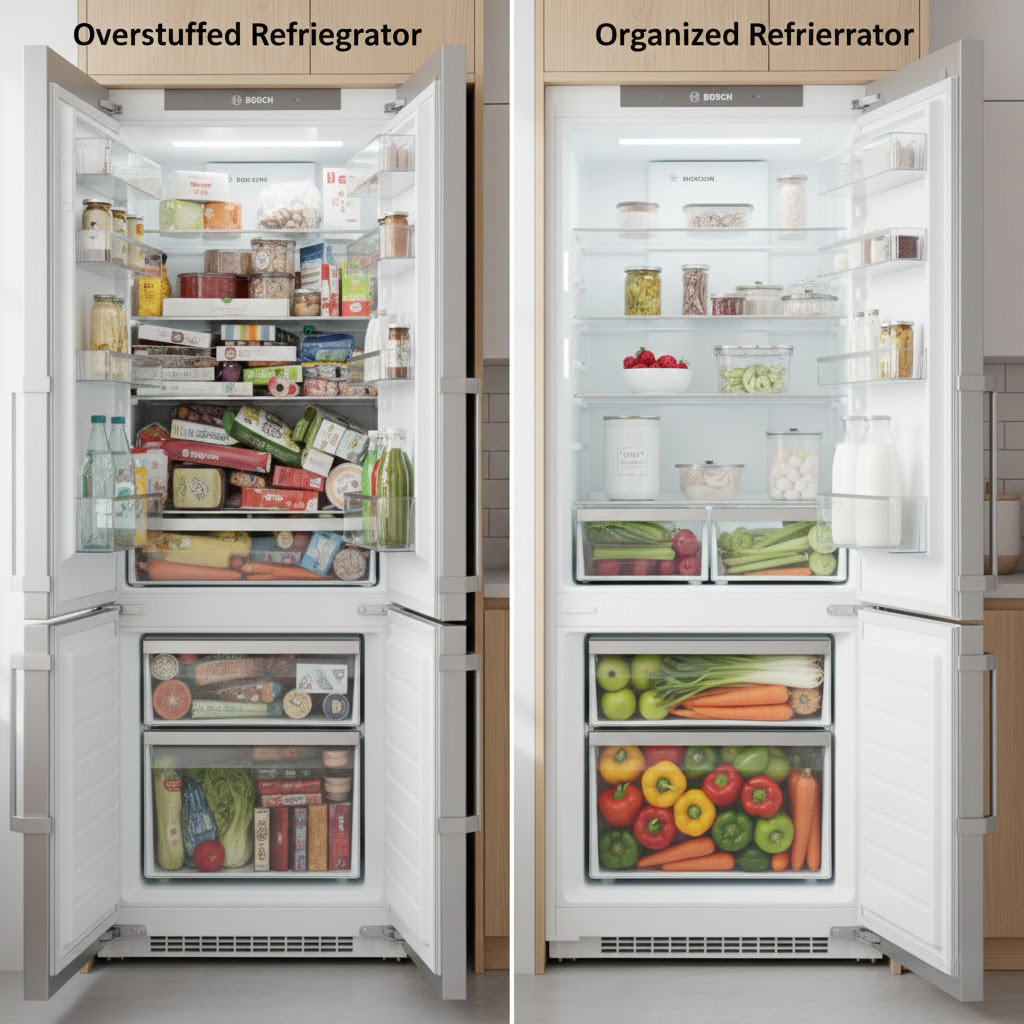 پر نکردن بیش از حد یخچال