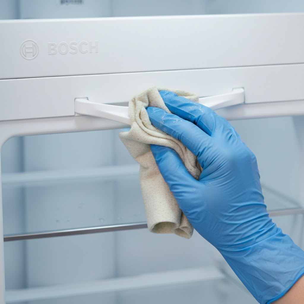 بررسی و تمیز کردن لاستیک دور درب