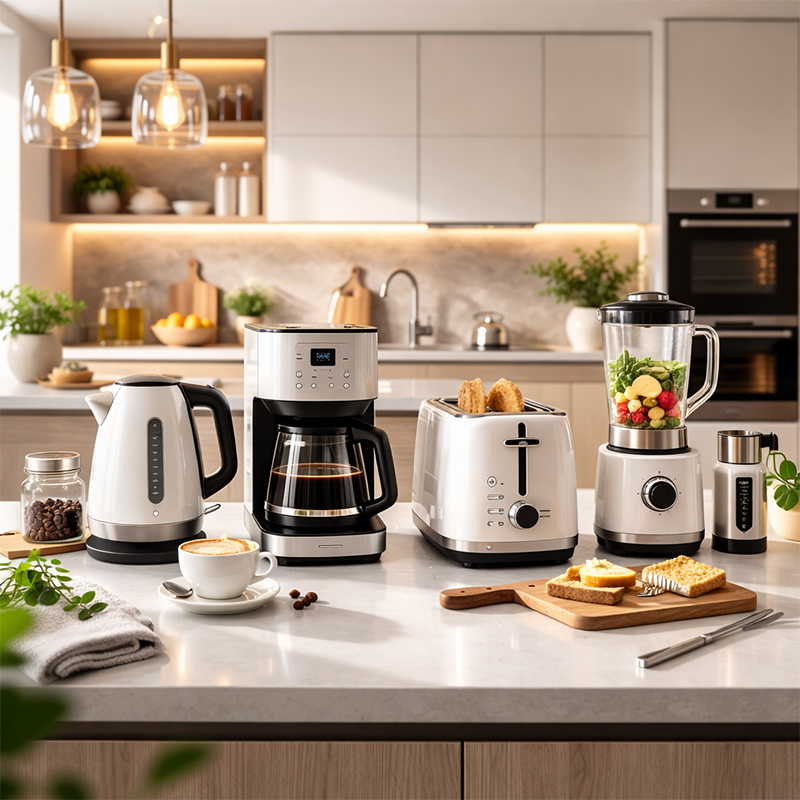 چطور آشپزخانهای شیک و هماهنگ بچینیم؟ راهنمای کامل ست کردن لوازم آشپزخانه 4 ست کردن لوازم کوچک آشپزخانه برای جلوه بیشتر